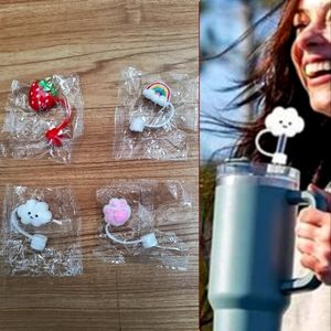 FINAL SALE ✨ 🔥Straw Tips Reusable Silicone Cover For Stanley Cup 4 Pieces